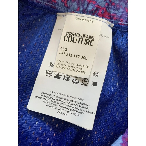 Versace Jeans Couture Men's Blue Twill Panel Printed Shorts IT 48 US 32 NWT - Picture 14 of 15
